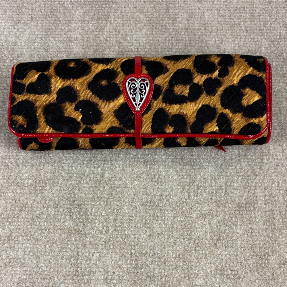 Brighton Leopard Print Accessory Zippered Jewelry Organizer Travel Case